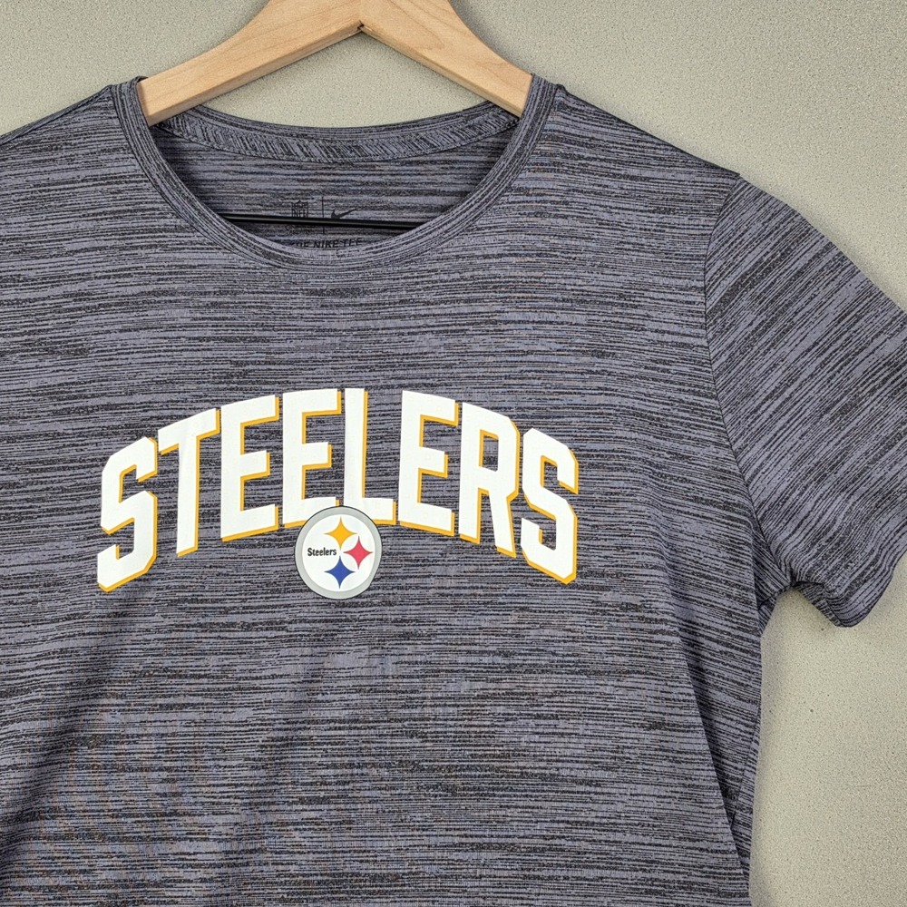 Nike NFL Pittsburgh Steelers Dri-FIT Tee Women's S Gray Heather Short Sleeve Top